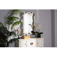 Baxton Studio RXW-9019 Tanis Modern and Contemporary Glam Bronze Finished Rectangular Accent Wall Mirror
